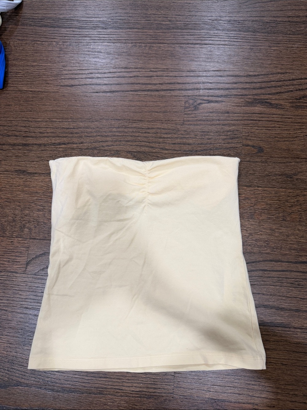 Butter Yellow Tube Top with Ruched Front